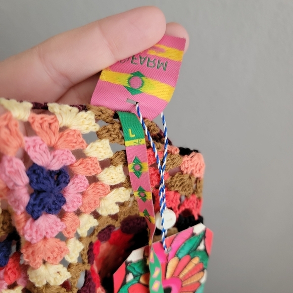 Farm Rio Crocheted & Cropped Pullover size L NWT - Picture 9 of 11